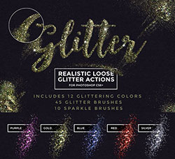 极品PS动作－闪斑字效(含ASL样式文件和PDF图文教程)：Loose Glitter Photoshop Actions